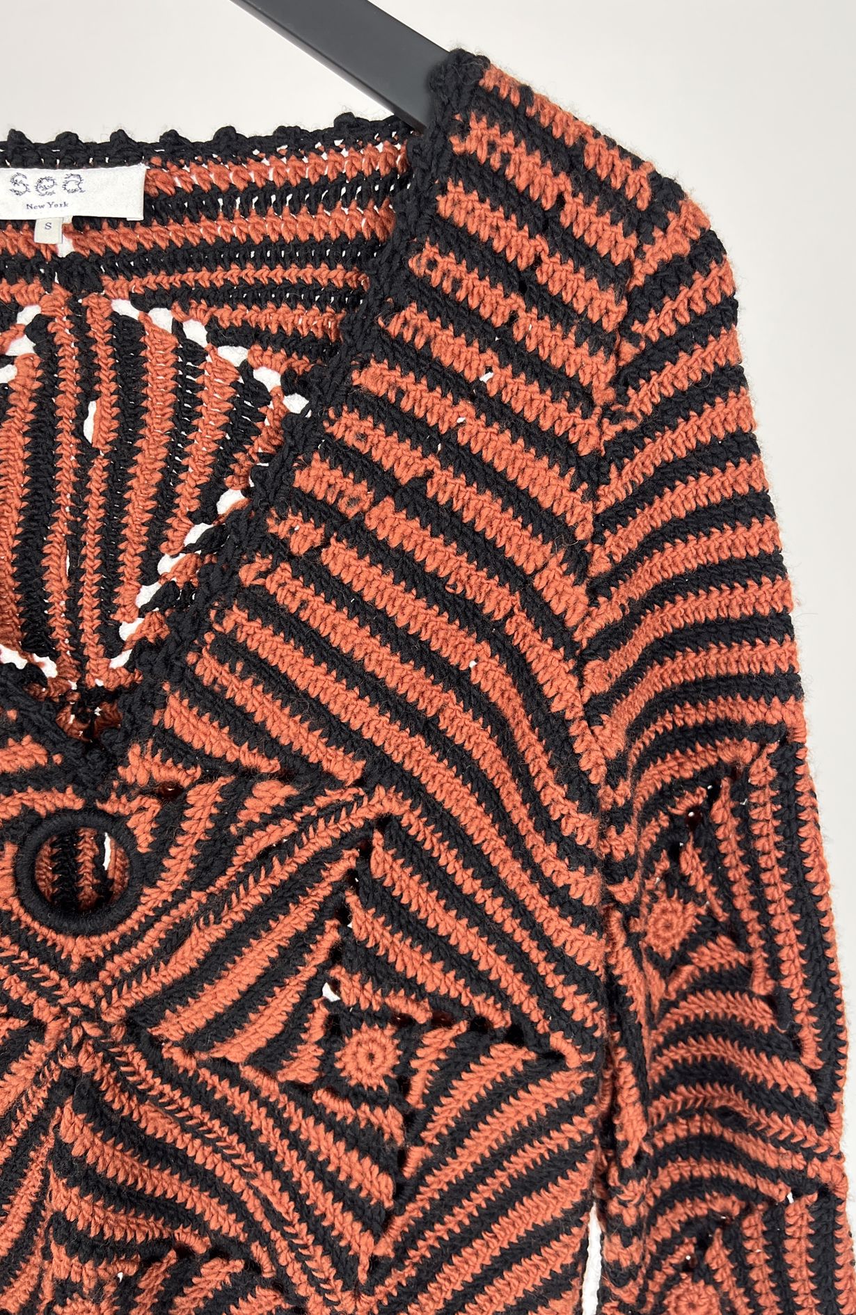 Sea New York crochet knit blouse size 